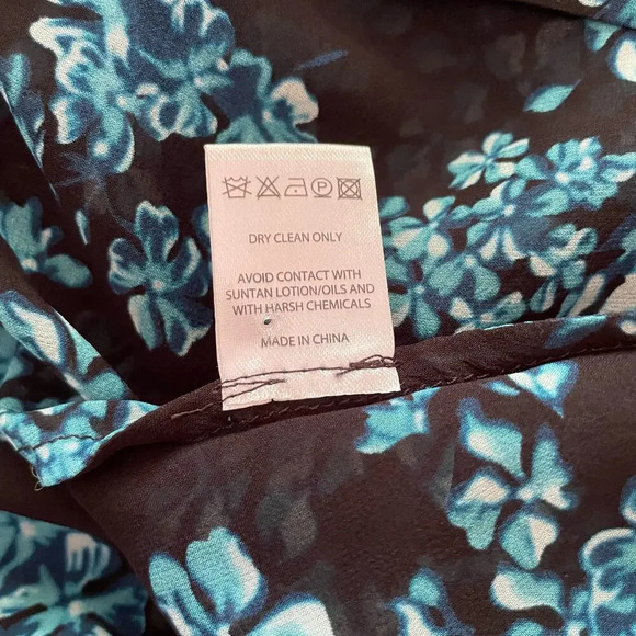 Saloni Izzie Dress Maxi Silk Chiffon Floral Print Semi Sheer Long Sleeve Size 2 - Picture 15 of 15